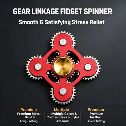 100% Metal EDC Gears Linkage Fidget Spinner