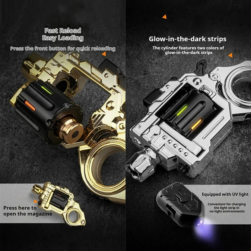 AGT-007 Pocket Sized Metal Revolver Fidget Toy Soft Bullet Gun Toy