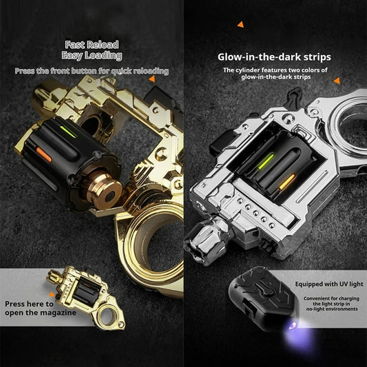 AGT-007 Pocket Sized Metal Revolver Fidget Toy Soft Bullet Gun Toy